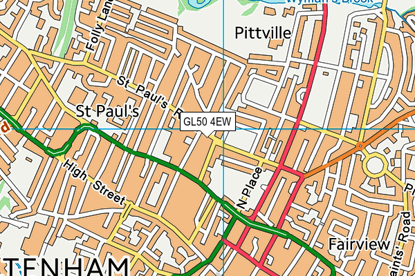 GL50 4EW map - OS VectorMap District (Ordnance Survey)