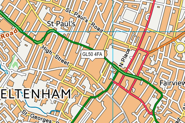 Everlast Gyms (Cheltenham) map (GL50 4FA) - OS VectorMap District (Ordnance Survey)