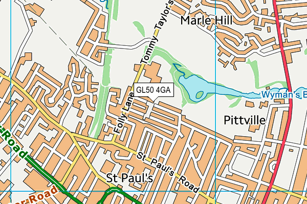 GL50 4GA map - OS VectorMap District (Ordnance Survey)