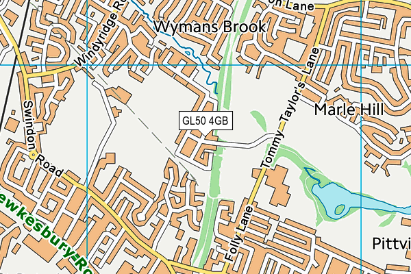 GL50 4GB map - OS VectorMap District (Ordnance Survey)