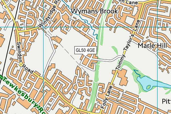 GL50 4GE map - OS VectorMap District (Ordnance Survey)