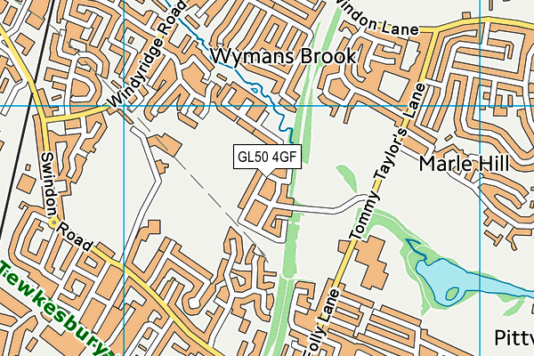 GL50 4GF map - OS VectorMap District (Ordnance Survey)