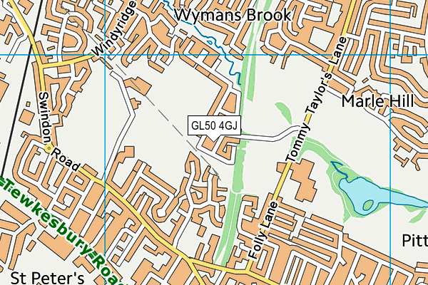 GL50 4GJ map - OS VectorMap District (Ordnance Survey)