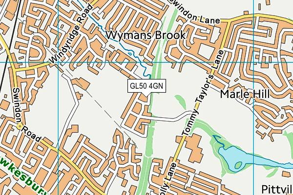 GL50 4GN map - OS VectorMap District (Ordnance Survey)