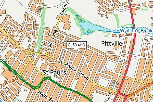 GL50 4HQ map - OS VectorMap District (Ordnance Survey)