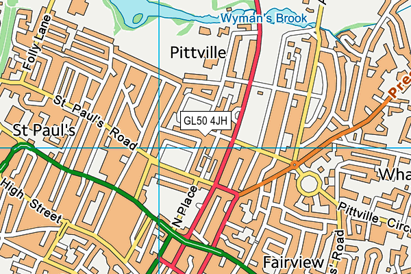 GL50 4JH map - OS VectorMap District (Ordnance Survey)