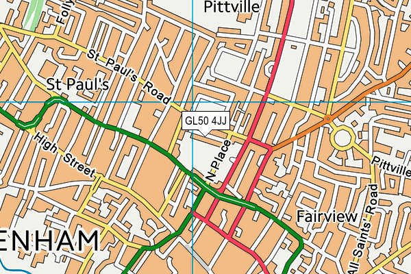 GL50 4JJ map - OS VectorMap District (Ordnance Survey)