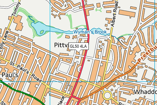 GL50 4LA map - OS VectorMap District (Ordnance Survey)