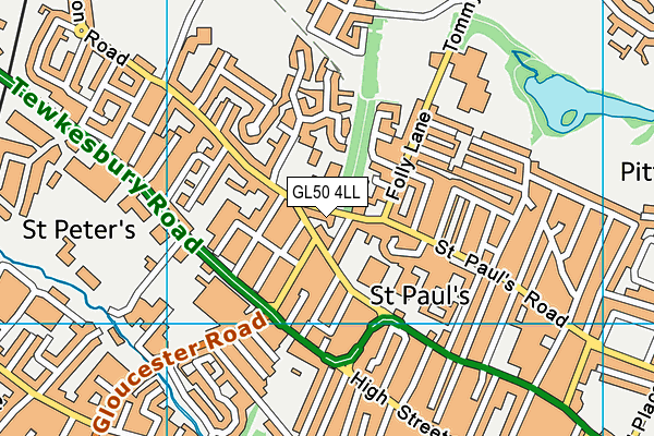 GL50 4LL map - OS VectorMap District (Ordnance Survey)
