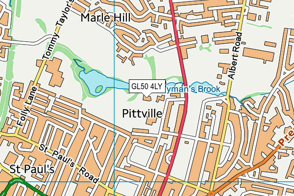 GL50 4LY map - OS VectorMap District (Ordnance Survey)