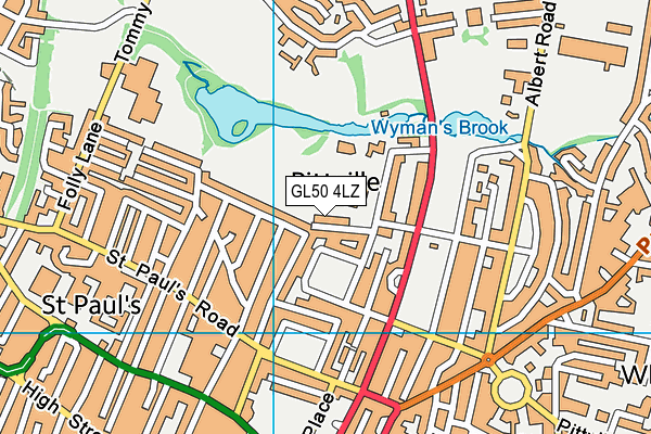 GL50 4LZ map - OS VectorMap District (Ordnance Survey)