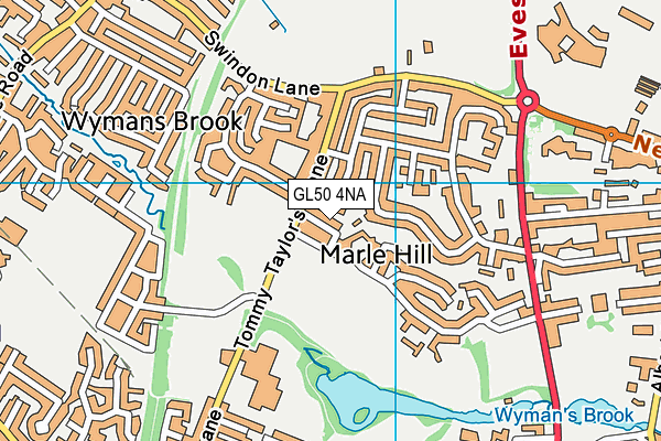 GL50 4NA map - OS VectorMap District (Ordnance Survey)