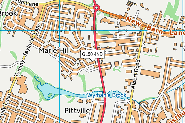 GL50 4ND map - OS VectorMap District (Ordnance Survey)