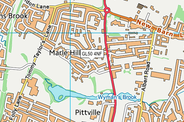 GL50 4NF map - OS VectorMap District (Ordnance Survey)