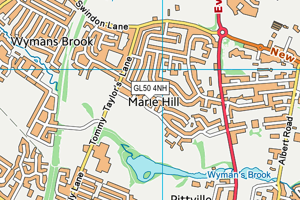 GL50 4NH map - OS VectorMap District (Ordnance Survey)