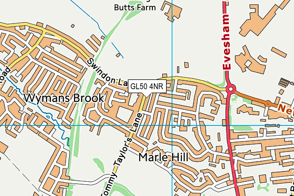 GL50 4NR map - OS VectorMap District (Ordnance Survey)