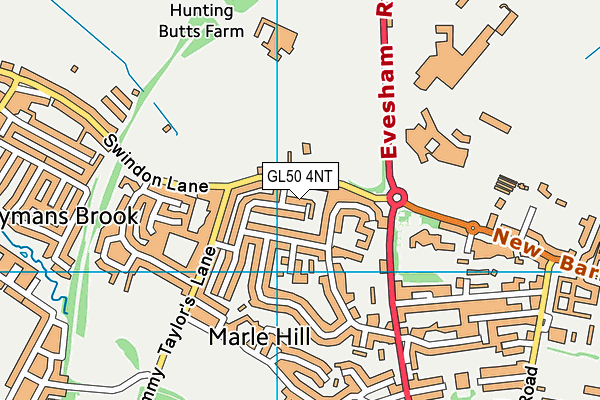 GL50 4NT map - OS VectorMap District (Ordnance Survey)