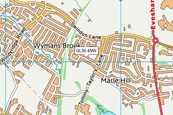 GL50 4NW map - OS VectorMap District (Ordnance Survey)