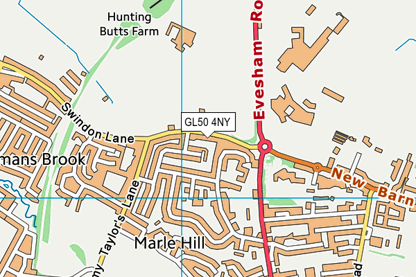 GL50 4NY map - OS VectorMap District (Ordnance Survey)