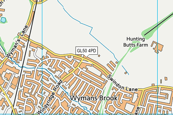 GL50 4PD map - OS VectorMap District (Ordnance Survey)