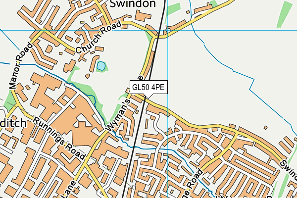 GL50 4PE map - OS VectorMap District (Ordnance Survey)