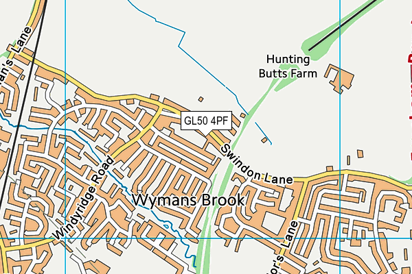 GL50 4PF map - OS VectorMap District (Ordnance Survey)