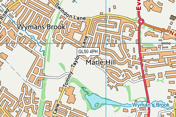 GL50 4PH map - OS VectorMap District (Ordnance Survey)