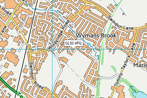 GL50 4PQ map - OS VectorMap District (Ordnance Survey)