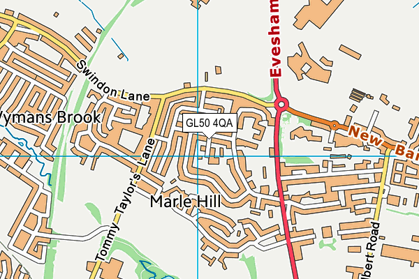 GL50 4QA map - OS VectorMap District (Ordnance Survey)