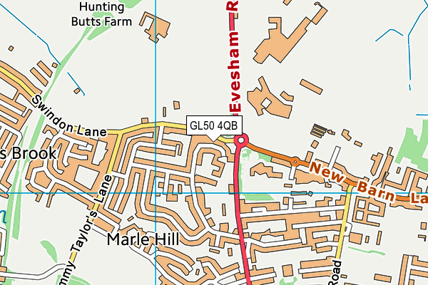 GL50 4QB map - OS VectorMap District (Ordnance Survey)