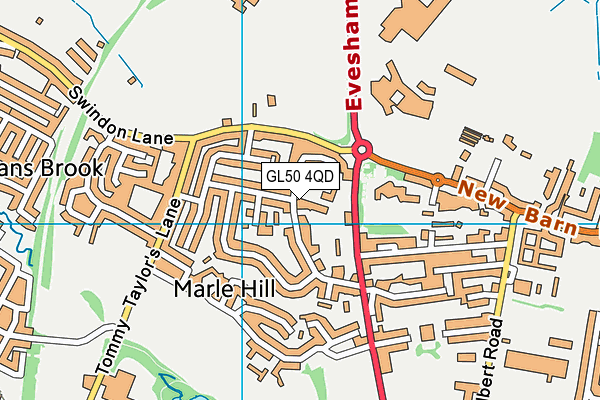 GL50 4QD map - OS VectorMap District (Ordnance Survey)