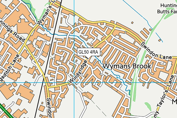 GL50 4RA map - OS VectorMap District (Ordnance Survey)