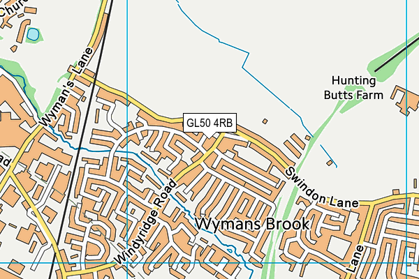 GL50 4RB map - OS VectorMap District (Ordnance Survey)