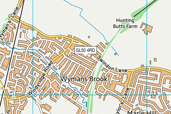 GL50 4RD map - OS VectorMap District (Ordnance Survey)
