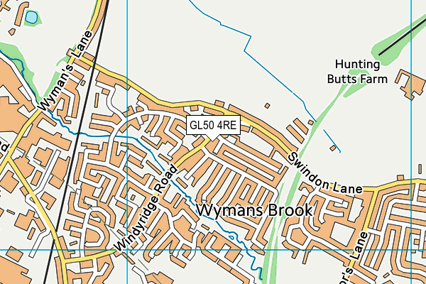 GL50 4RE map - OS VectorMap District (Ordnance Survey)