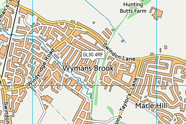 GL50 4RF map - OS VectorMap District (Ordnance Survey)