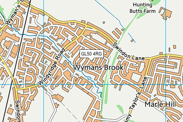 GL50 4RG map - OS VectorMap District (Ordnance Survey)