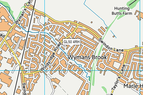 GL50 4RH map - OS VectorMap District (Ordnance Survey)