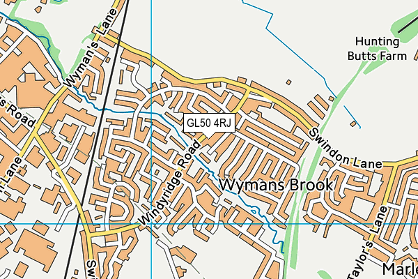 GL50 4RJ map - OS VectorMap District (Ordnance Survey)