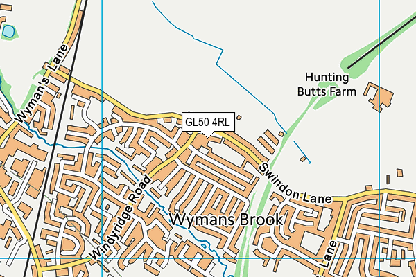 GL50 4RL map - OS VectorMap District (Ordnance Survey)