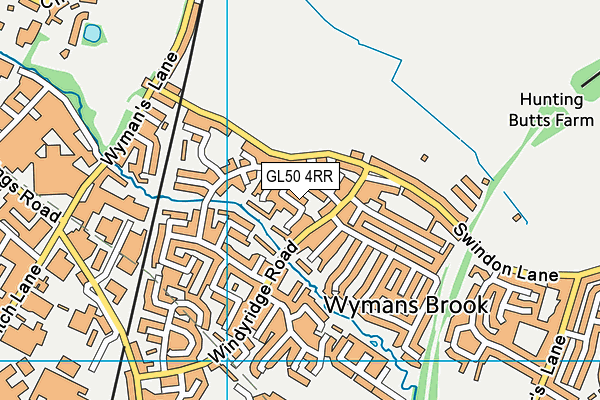 GL50 4RR map - OS VectorMap District (Ordnance Survey)