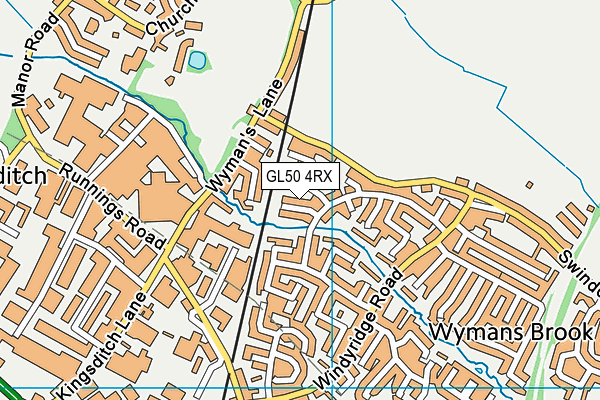 GL50 4RX map - OS VectorMap District (Ordnance Survey)