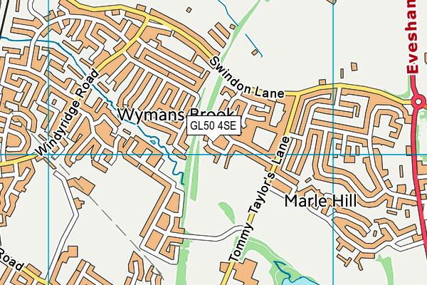 GL50 4SE map - OS VectorMap District (Ordnance Survey)