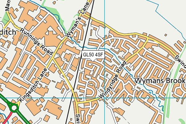 GL50 4SF map - OS VectorMap District (Ordnance Survey)