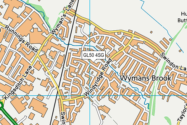 GL50 4SG map - OS VectorMap District (Ordnance Survey)