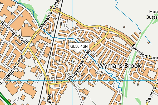 GL50 4SN map - OS VectorMap District (Ordnance Survey)