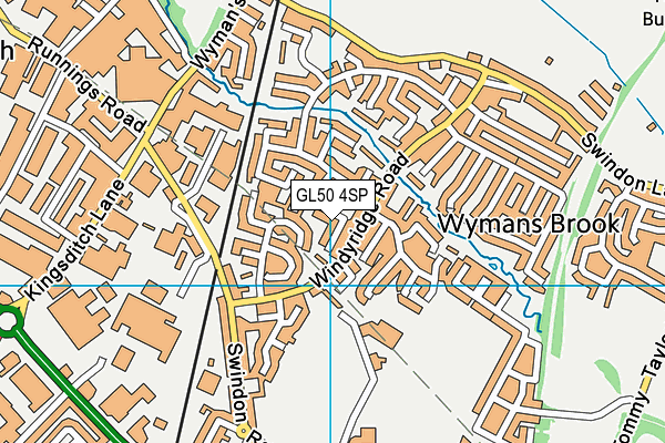 GL50 4SP map - OS VectorMap District (Ordnance Survey)