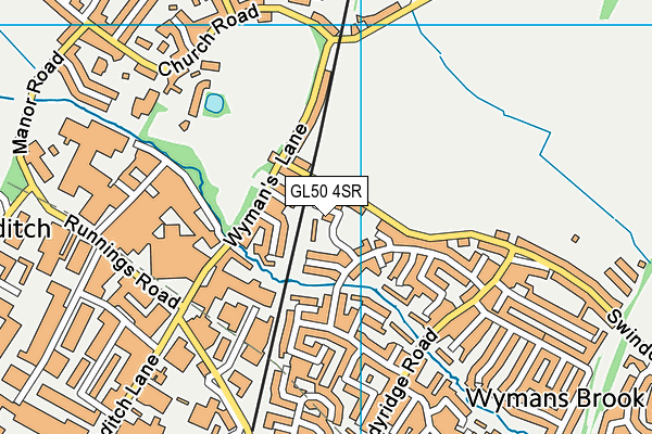 GL50 4SR map - OS VectorMap District (Ordnance Survey)