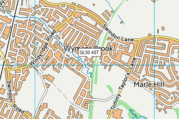 GL50 4ST map - OS VectorMap District (Ordnance Survey)