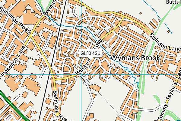 GL50 4SU map - OS VectorMap District (Ordnance Survey)
